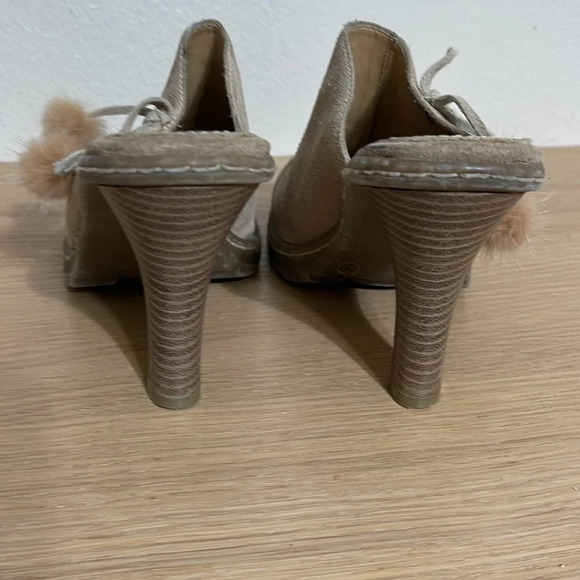 VINTAGE EllEMENNO SUEDE LEATHER HIGH HEEL MULES Size 10 - Picture 4 of 16